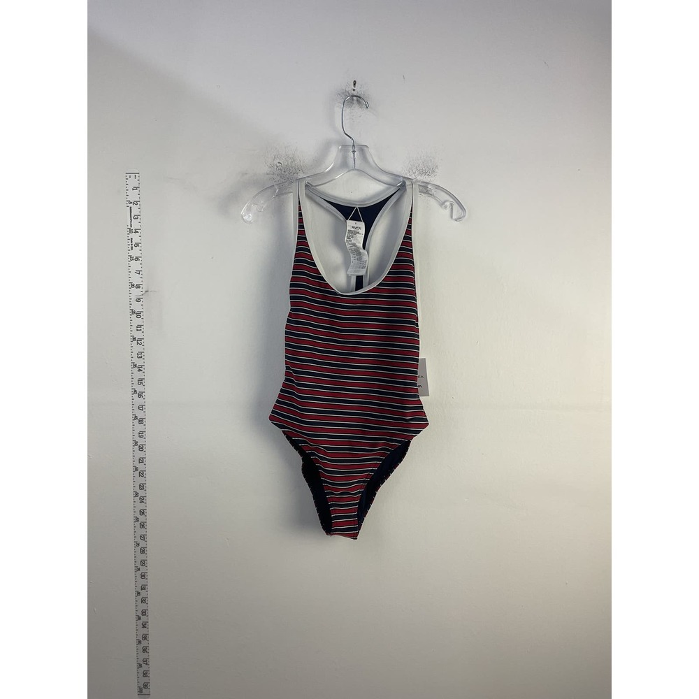 NWT RVCA Red Blue Stripes One Piece Swimsuit for Women - Size 1/Small